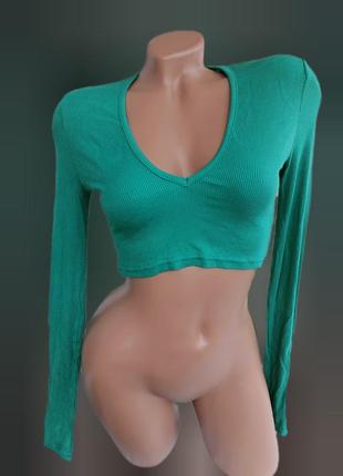 Топ с рукавами в рубчик