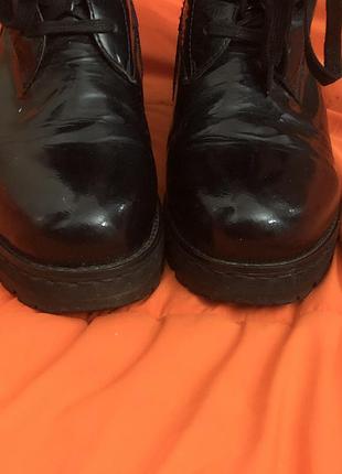 Сапоги кожаные лаковые