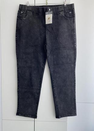 Джинсы, брюки на теплой основе, талия на резинке очень внушительные размеры