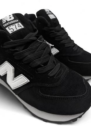 Кроссовки зимние new balance 574 черные