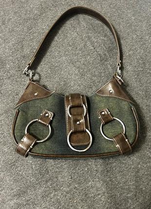 Сумка bershka коричнева джинсова