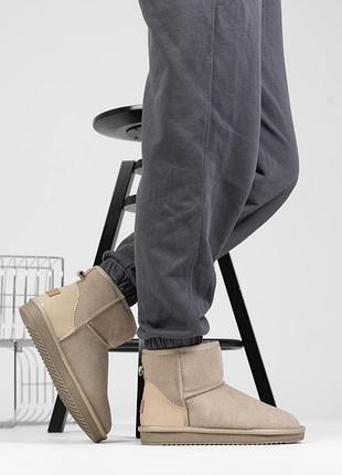 Женские черные короткие угги ugg, женские зимние угги ugg mini, женские теплые мини угги на платформе