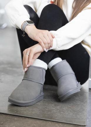 Женские черные короткие угги ugg, женские зимние угги ugg mini, женские теплые мини угги на платформе