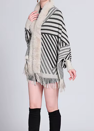 Красива тепла накидка пончо кардиган shein", р.46-50