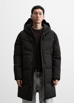 Стеганая куртка черная мужская zara new