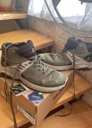 Мужские кроссовки salomon x raise goretex 46 размер, usa 12, uk 11,5, 30 см треккинговые зеленые