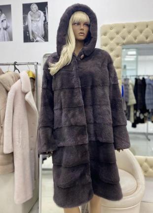 Розкішна норкова шуба моко 100 см