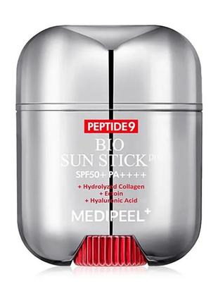Пептидний сонцезахисний стик для обличчя medi-peel peptide 9 bio sun stick pro spf 50+ pa++++, 20 мл