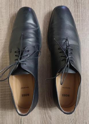Мужские кожаные туфли, дерби boss size 8.55 фото