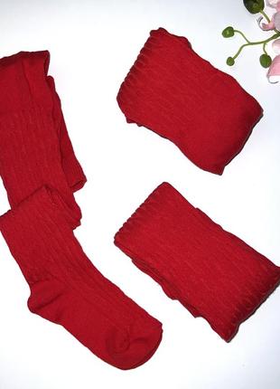 Колготы коттоновые красного цвета в косичке размер:  🎀 1.5-2 года  🎀 2-3 года 🎀 3/4 года 🎀 9/10 рок