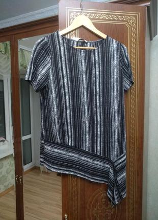 Стильная длинная футболка туника стрейч m-l xl