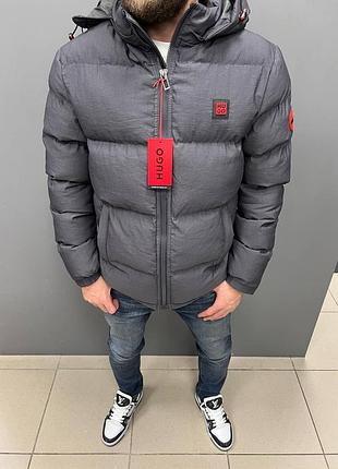Чорна зимова куртка hugo boss🔥🔥🔥