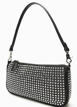 Сумочка багет со стразами zara