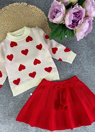 Теплый костюм для девочки ❤️
кофточка + юбка ткань -плотная машинная в &lt;unk&gt; повязка