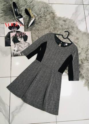 Меланжевое платье с имитацией тонкой талии h&m