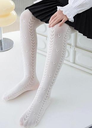 Стильні ажурні  колготи для дівчинки 
гарно тягнуться