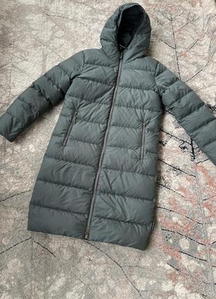 Женская теплая пуховая куртка, jack wolfskin 700®️, женская длинная куртка, натуральный наполнитель перо