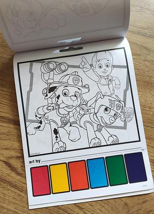 Дитяча розмальовка з сухими красками щенячий патруль usa paw patrol disney гонщик маршал кримез скай