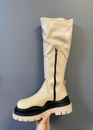 Кожаные зимние сапоги bottega vneta 2