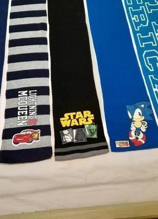 Шарфи дитячі в'язані теплі  george -sonic , star wars , captain america -15х110 см