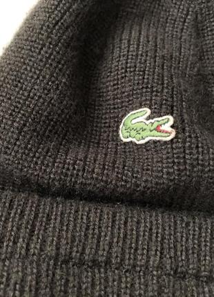 Шапка lacoste з гострою верхівкою. вовна 50% . вінтаж.3 фото