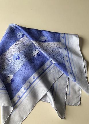 Винтажный шелковый платок с цветами шелковый платок