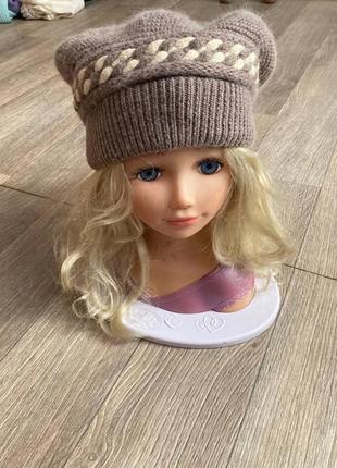 Женская шапка, берет двойной