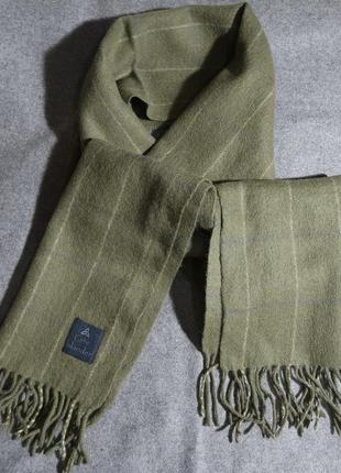 Шарф шерсть хаки щадящий теплый celtic islander 146 х 28 см