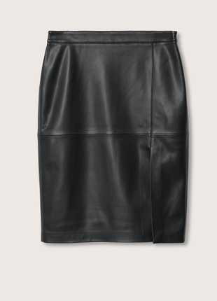 Юбка кожаная женская черная