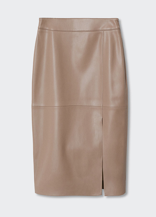 Юбка кожаная женская коричневая