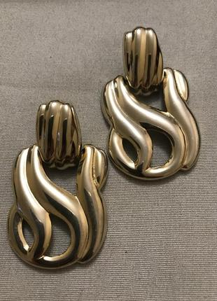 Очень стильные большие серьги винтаж