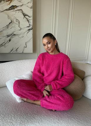Жіноча тепла піжама махра тедді