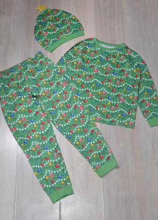 Новогодняя пижама kappahl 7-8 лет. 122/128 пижамка домашний костюм рождественская елка ёлка крутая на девочку зимняя праздничная george next