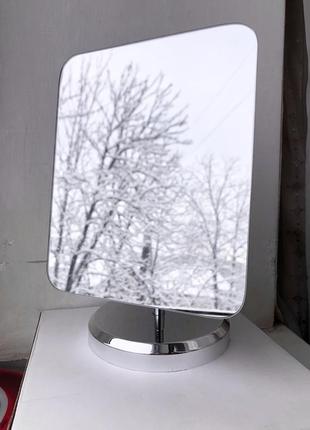 Зеркало прямоугольное квадратное косметическое настольное для макияжа без рамки рамы...