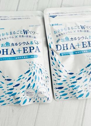 Dha+epa омега-3, риб'ячий жир, кальцій із кісток риб, кисломолочні бактерії на 30 днів, японія