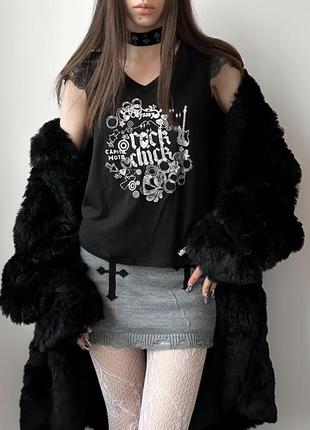 Крутая готическая футболка с надписью rock chick панк рок гранж punk grunge gothic vintage