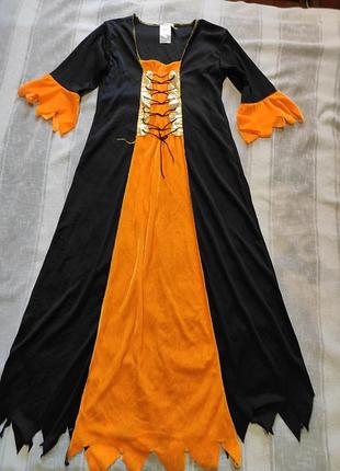 Карнавальное платье на хелловин ведьмочка на 8-10роков