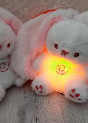 Мягкая игрушка ночник дышащий зайчик