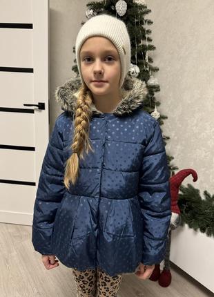 Зимняя куртка mothercare на девочку 7-8 лет.