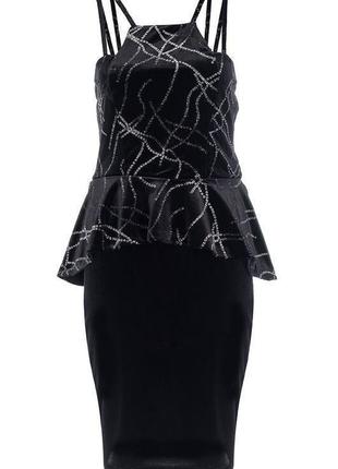 Святкова коктейльна оксамитова сукня з баскою №77/3