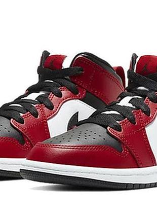 Детские air jordan 1 mid «chicago black toe» 640734-069