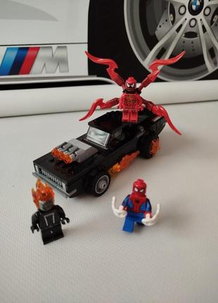 Конструктор lego marvel super heroes человек-паук и призрачный гонщик против карнажа 76173