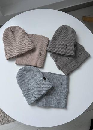 Жіночий комплект шапка +хомут3 фото