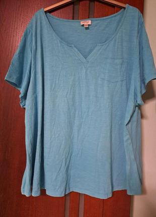 Бавовняна футболка жіноча з v-подібним вирізом