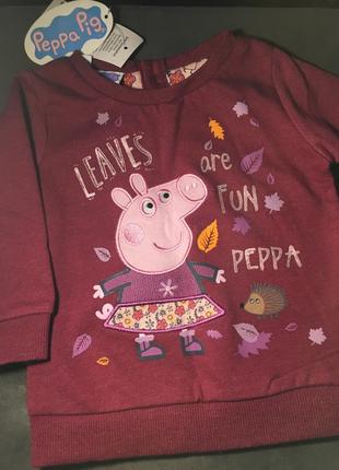 Бордовый теплый свитшот f&amp;f peppa pig