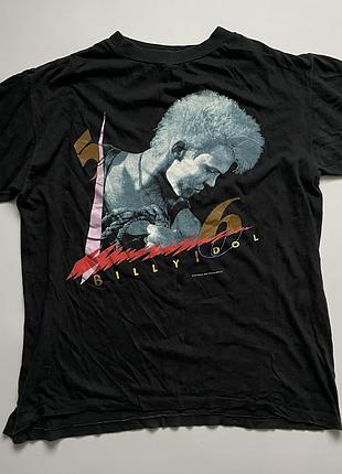 Футболка мерч vintage billy idol shirt 1986 whiplash smile tour concert punk  t shirt