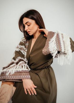 Кімоно кольору хакі в стилі етно simmishop.handmade