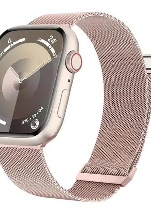Металлический розовый ремешок apple watch 38 40 41