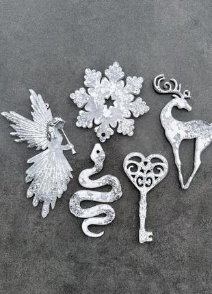 Набір ялинкових прикрас з епоксидної смоли