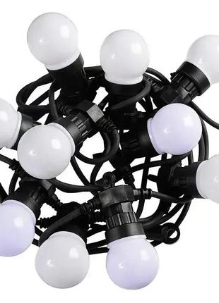 Гирлянда уличная ретро лампочки на 20 штук от usb warm bulbs led 50 и 5 метров т